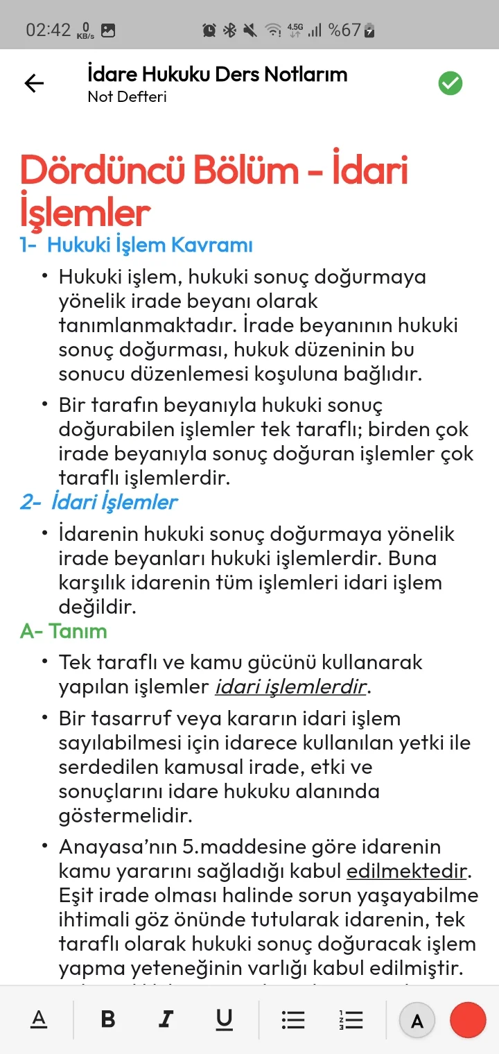 Not defteri: biçimlendirilmiş idare hukuku notu